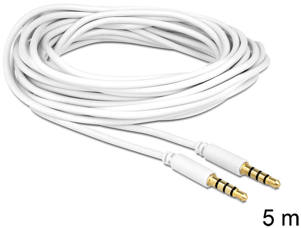 DeLOCK 3.5mm - 3.5mm, 5m lydkabel Hvid