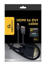 Gembird CC-HDMI-DVI-0.5M videokabel adapter 0,5 m Sort