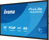 iiyama T5529AS-B1AG skilte display Kiosk design 138,7 cm (54.6") LED Wi-Fi 450 cd/m² 4K Ultra HD Sort Berøringsskærm Indbygget processer Android 24/7