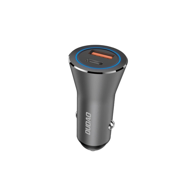 DUDAO Car Charger 45W PD+ QC5.0 1xUSB+1XType C Universel Sølv Cigartænder Hurtig opladning Automatisk