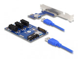 DeLOCK 41442 interface-kort/adapter Intern PCIe, SATA, USB 3.2 Gen 1 (3.1 Gen 1)