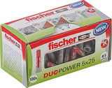 Fischer DUOPOWER 5 x 25 LD dyvel 100 stk Plast Rund