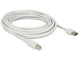 DeLOCK 5m, USB2.0-A/USB2.0-B USB-kabel USB A USB B 0,48 Gbit/sek. Hvid