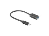 Lanberg AD-UC-UA-04 USB-kabel USB 3.2 Gen 1 (3.1 Gen 1) 0,15 m USB A USB C 5 Gbit/sek. Sort
