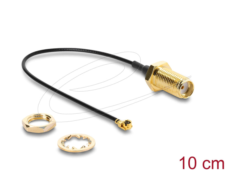 DeLOCK 67413 koaxial kabel 1.13 0,1 m SMA I-PEX MHF1 Sort