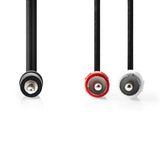 Nedis CAGL22200BK30 lydkabel 3 m 3.5mm 2 x RCA Sort