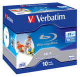 Verbatim BD-R SL 25GB 6x Printable 10 Pack Jewel Case 10 stk