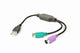 Gembird UAPS12-BK PS/2-kabel 0,3 m 2x 6-p Mini-DIN USB A Sort, Grøn, Lilla