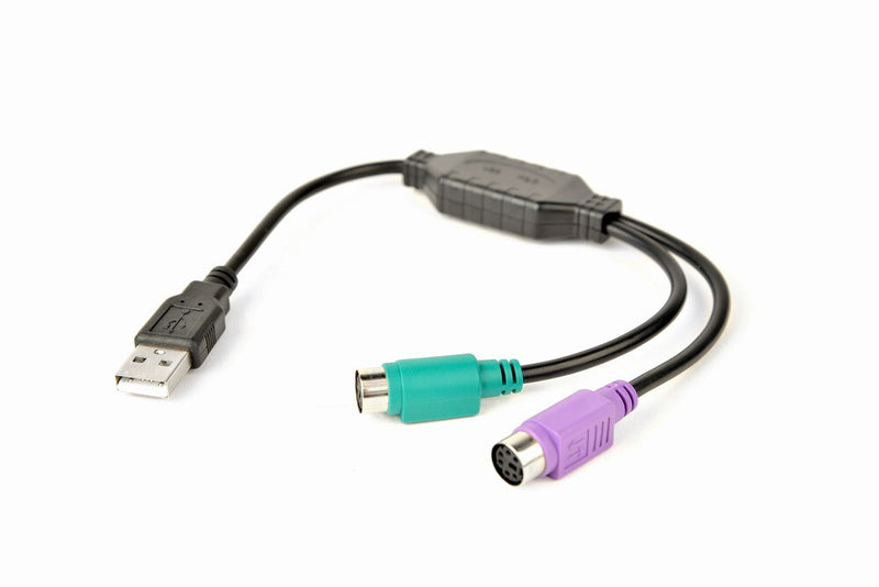 Gembird UAPS12-BK PS/2-kabel 0,3 m 2x 6-p Mini-DIN USB A Sort, Grøn, Lilla