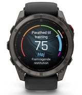 Garmin fēnix 8 Pro 3,56 cm (1.4") AMOLED 51 mm Digital 454 x 454 pixel Berøringsskærm Sort, Grå, Titanium Wi-Fi GPS (satellit)