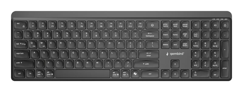 Gembird KB-WPS-03 tastatur Kontor RF trådløs + Bluetooth QWERTY US International Sort