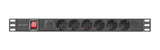 Lanberg PDU-06F-0200-BK strømforsyningsenhed (PDU) 6 AC stikkontakt(er) 1U Sort