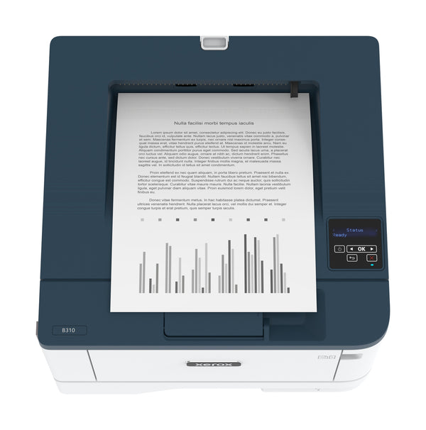 Xerox B310, A4, 40 sider/min, trådløs dupleksprinter, PS3 PCL5e/6, 2 magasiner, i alt 350 ark