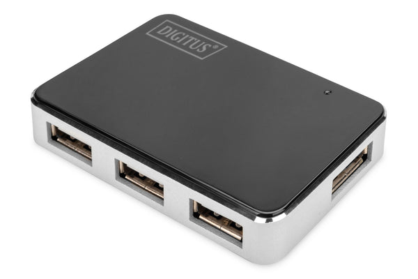 Digitus DA-70220 interface hub USB 2.0 Mini-B 480 Mbit/s Sort, Sølv
