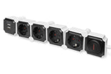 Digitus DA-70620 stikdåse 1,6 m 4 AC stikkontakt(er) Indendørs Sort, Hvid