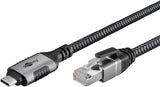 Goobay 70755 kabel kønsskifter USB C RJ-45 Sort, Sølv