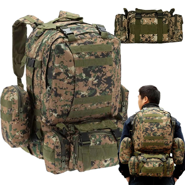 Extralink MILITARY Kuprin SZKOLNY PODRÓNY TAKTYCZNY 4W1 WOJSKOWY Turistinis SURVIVAL 50L MIL-668 Grøn