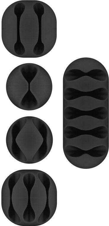 Goobay 70683 kabelorganisator Bord/Væg Kabelklemme Sort 5 stk