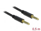 DeLOCK 85790 lydkabel 0,5 m 4.4mm Sort