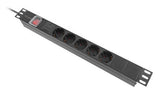 Lanberg PDU-05F-0200-BK strømforsyningsenhed (PDU) 5 AC stikkontakt(er) 1U Sort