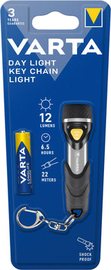 Varta Day Light Key Chain Light Aluminium, Sort Nøglering med lommelygte LED