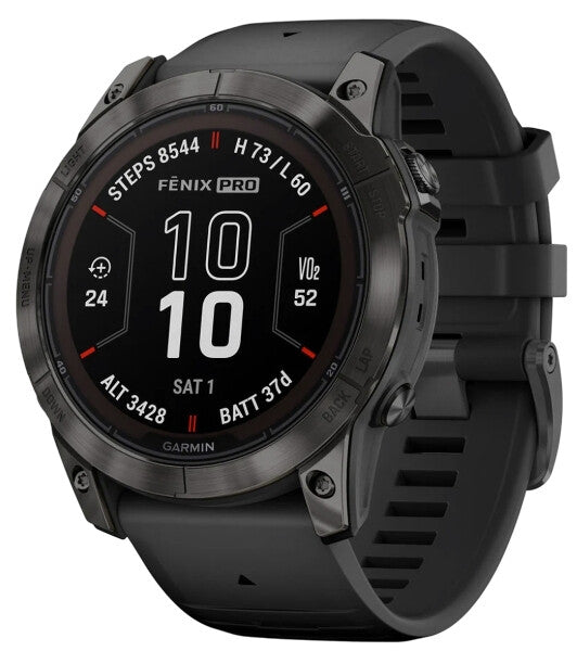 Garmin fēnix 7X Pro 3,56 cm (1.4") MIP 51 mm Digital 280 x 280 pixel Berøringsskærm Sort Wi-Fi GPS (satellit)