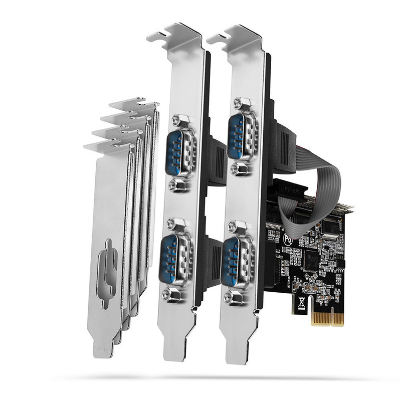 Axagon PCEA-PSN PCIe-Adapter mit 4x Seriell-Ports - ASIX AX99100 Chipsatz interface-kort/adapter Intern RS-232