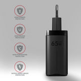 Axagon ACU-DPQ65 oplader til mobil enhed Mobiltelefon, Netbook, Laptop, Smartphone, SmartWatch, Tablet, Universel Sort Vekselstrøm Hurtig opladning Indendørs