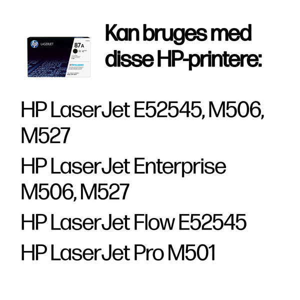 HP Original 87A LaserJet-tonerpatron, sort