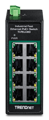 Trendnet TI-PELC80 netværksswitch Ikke administreret Fast Ethernet (10/100) Strøm over Ethernet (PoE) Sort