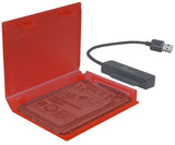 Inter-Tech 88885390 etui til drev Cover Plast Rød