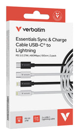 Verbatim 32392 Lightning kabel 1 m Hvid, Sort