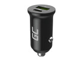 Green Cell GC CADM-GC-38AC - USB-Ladegeraet 38 W 1x USB-C USB-A schwarz Lommelygte, GPS, Hovedtelefoner, Mobiltelefon, Navigator, Andet, Bærbar højttaler, Strømbank, Smartphone, SmartWatch, Tablet, Universel Sort Cigartænder Hurtig opladning Automatisk, I