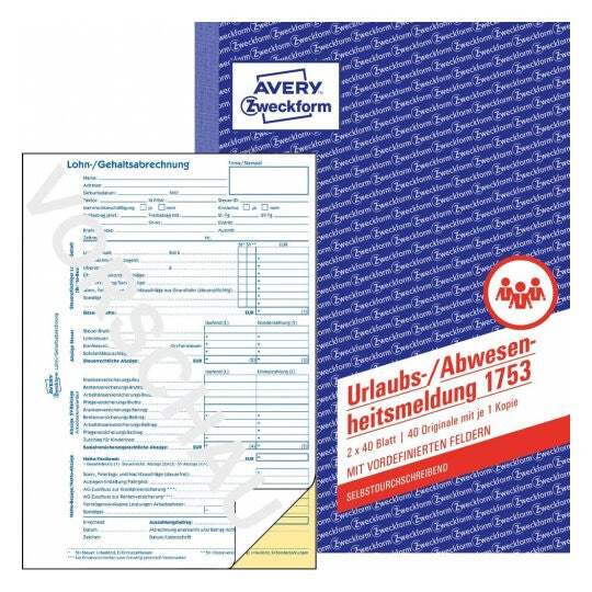 Avery 1753 forretningsformular