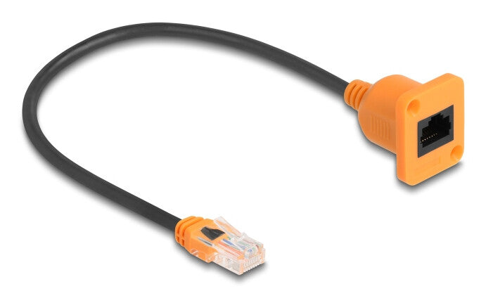 DeLOCK 90803 netværkskabel Sort, Orange 0,3 m Cat5e U/UTP (UTP)