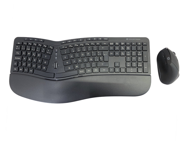 Conceptronic ORAZIO02ES tastatur Mus inkluderet Kontor RF trådløst QWERTY Spansk Sort