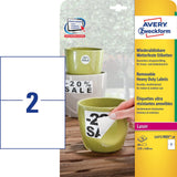 Avery L4717REV-20 selvklæbende etiket Rektandel Permanent Hvid 40 stk