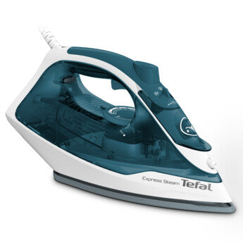 Tefal FV2839 Tør & dampstrygejern Durilium -strygesål 2400 W Blå, Hvid