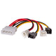 Akyga Cable AK-CA-34 Molex 4-pin - 3-pin 12V x 2 5V 2 0.15m - Kabel - 0,15 m SATA-kabel Hvid