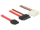 DeLOCK 84791 SATA-kabel 0,7 m SATA 13-pin SATA 7-pin + Molex (4-pin) Sort, Rød