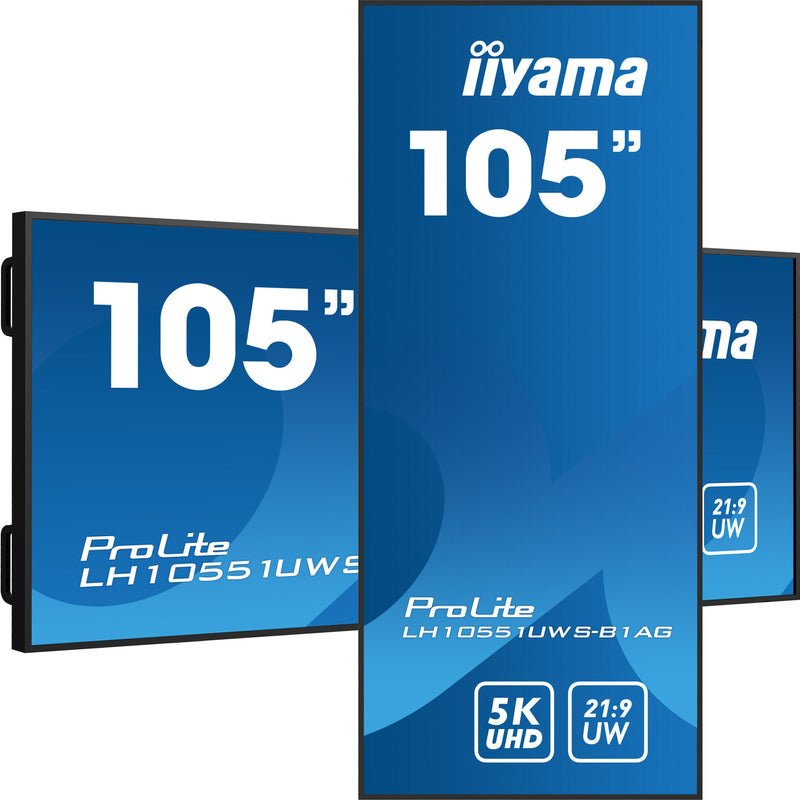 iiyama LH10551UWS-B1AG skilte display Digital fladpaneldisplay 2,66 m (104.7") LED 500 cd/m² UltraWide 5K HD Sort 24/7