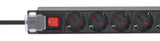 Intellinet 715133 strømforsyningsenhed (PDU) 9 AC stikkontakt(er) 1U Sort