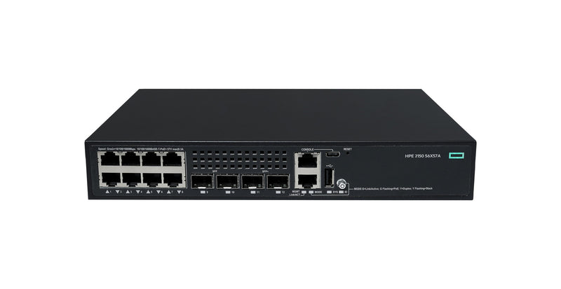 HPE CW 2150 8p 10M/100M/1G PoE+ 2p SFP 1G 2p SFP+ 1G/10G 125W Administreret Gigabit Ethernet (10/100/1000) Strøm over Ethernet (PoE) Sort