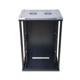 Extralink 18U 600X600 WALL-MOUNTED RACKMOUNT CABINET BLACK Vægmonteret stativ Sort