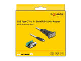 DeLOCK 64266 serielkabel Sort, Transparent 0,5 m USB C RS-422/RS-485