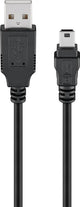 Goobay 50767 USB-kabel USB 2.0 1,8 m USB A Mini-USB B 0,48 Gbit/sek. Sort