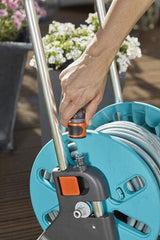 Gardena 18500-20 haveslangespole kurv hjul Sort, Blå, Rustfrit stål
