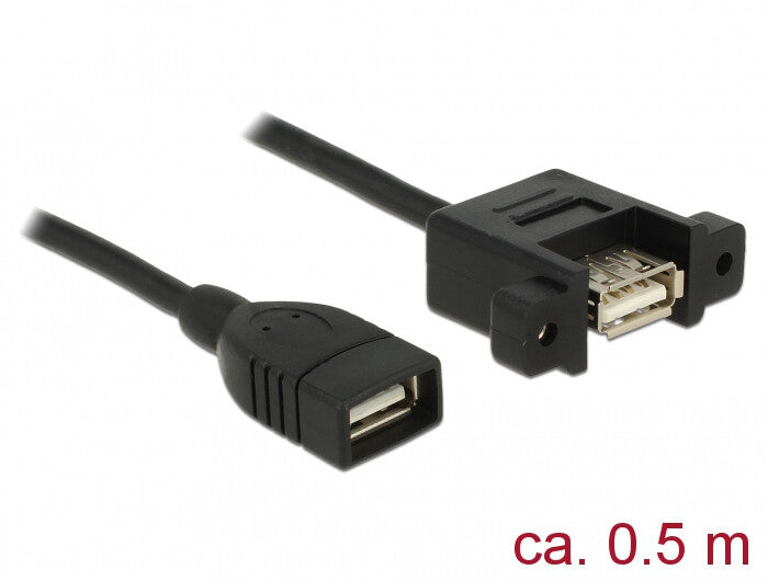 DeLOCK 85459 USB-kabel USB 2.0 0,5 m USB A 0,48 Gbit/sek. Sort