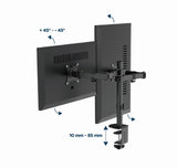 Gembird MA-D2-03 skærmbeslag og -stativer 81,3 cm (32") Skrivebord Sort