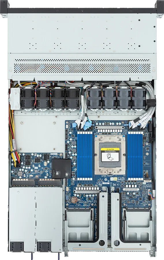 GIGABYTE R163-Z35-AAH1 rev 3.x AMD SoC Socket SP5 Stativ (1U) Sort, Stål